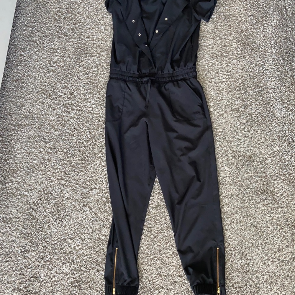 Albion Black Jumpsuit with Gold Zippers